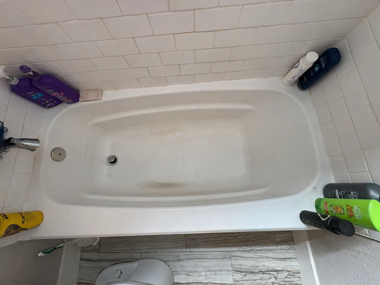 Cleaner bathtub and tile surround after cleaning