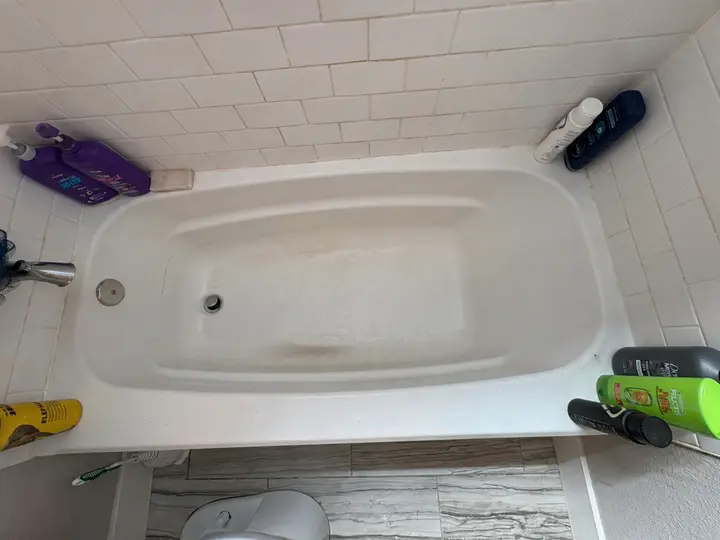 Cleaner bathtub and tile surround after cleaning