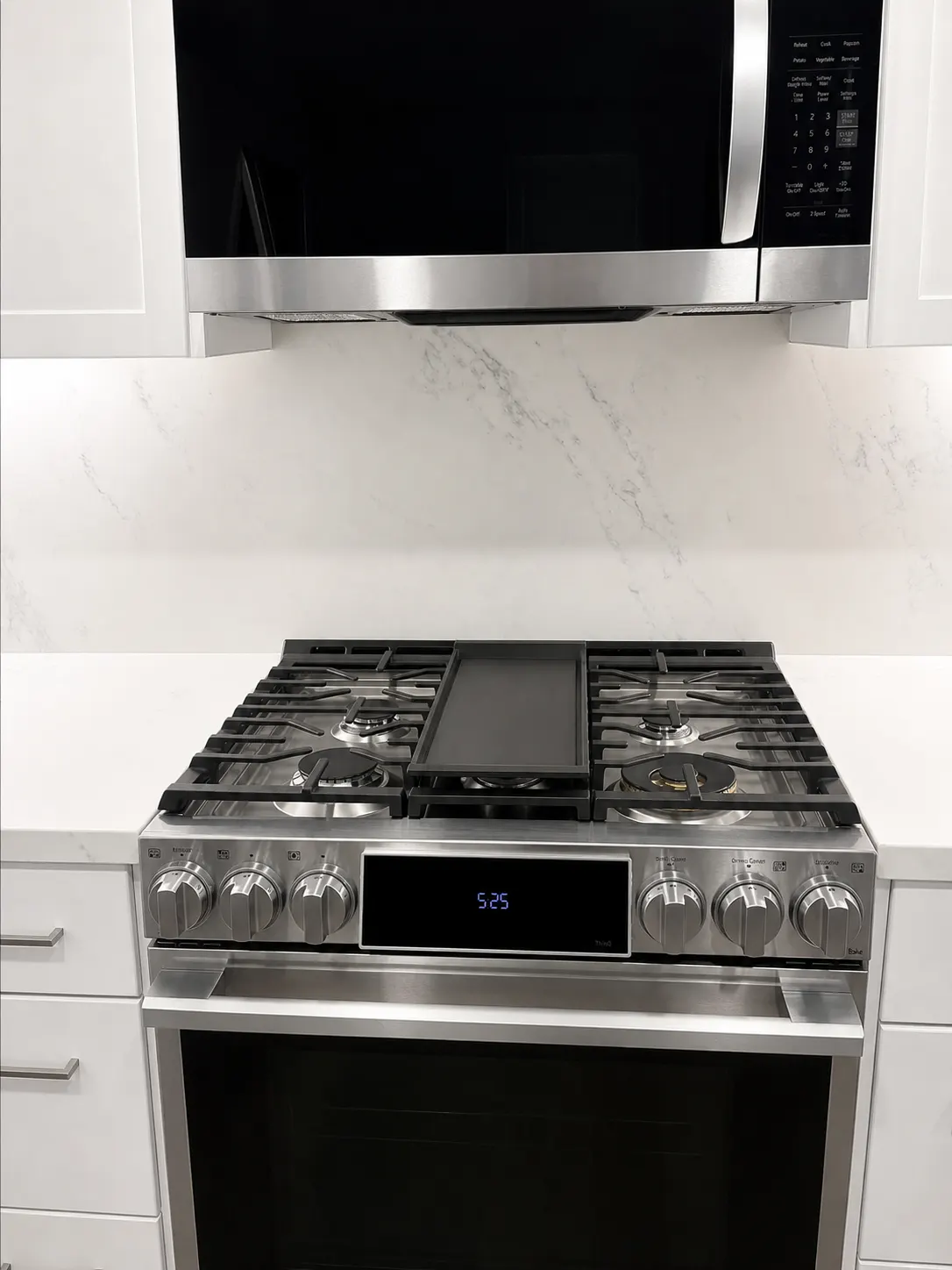 Clean stovetop and microwave area after detail cleaning